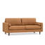 Canapé moderne en cuir véritable à accoudoirs carrés de 83 po Fessler