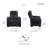 Moderne 38" Modern & Contemporary Top Grain Leather Power Reclining Chair with Power Headrest, Air Massage, Heat, LED Lighting & Dual Storage Arms-645419585