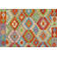 Tapis géométrique en laine rouille à motif géométrique fait à la main Kempez