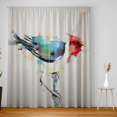 Colorful Woodpecker Blackout Curtains Pair for Home Decor