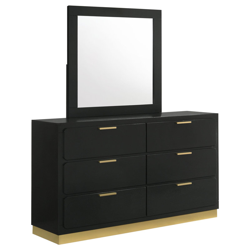 Commode et miroir Katzer, Noir, noir, noir, noir