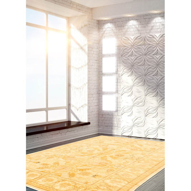 Franchetta One-of-a-Kind 6'2" X 8'8" 1990s Wool Area Rug in Cream