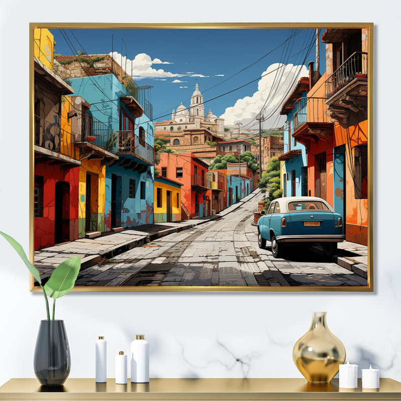 Teal Orange Mexico City, reproduction d'art sur toile, H 12 po x l 20 po x P 1 po, Toile tendue