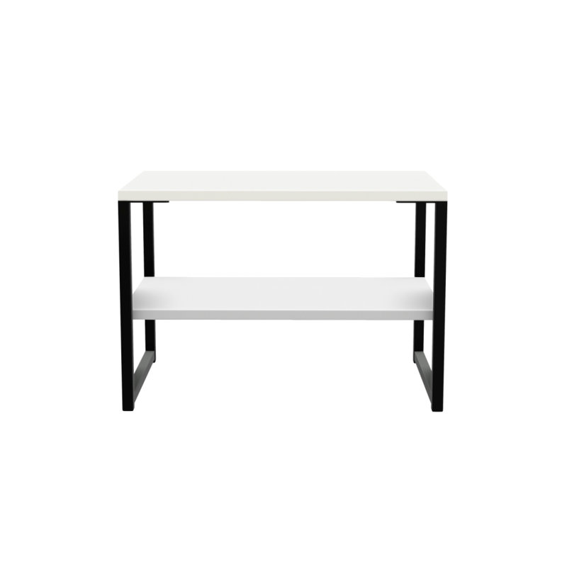 Fully Assembled Side Table, Black, White