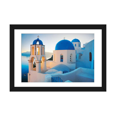 « oia lever, santorini, grèce ii », reproduction de photo sur toile