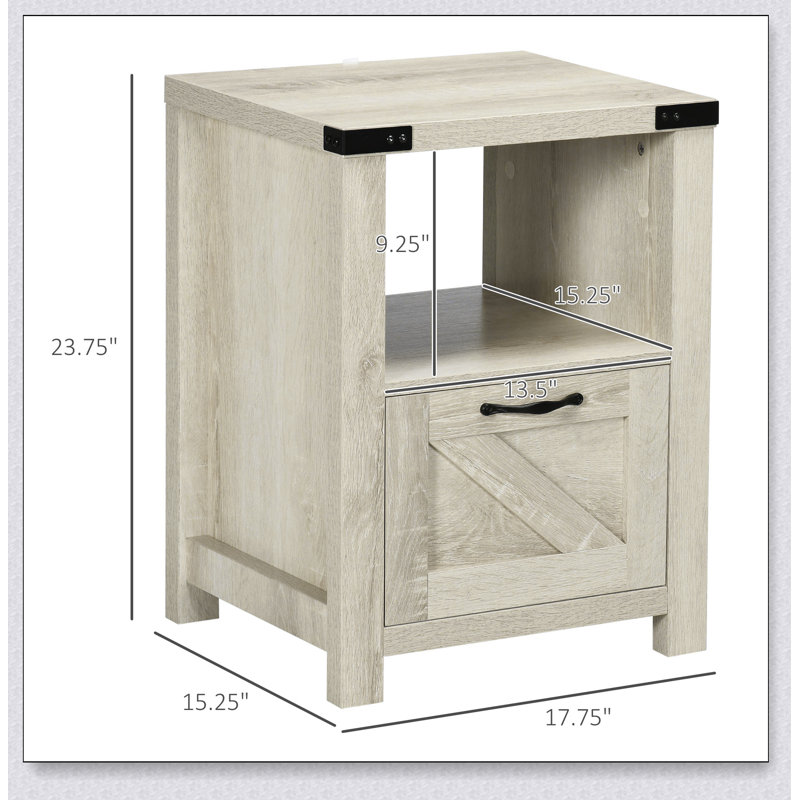 Table de bout Farmhouse, armoire d'appoint rustique avec rangement, petite table d'appoint avec tiroir