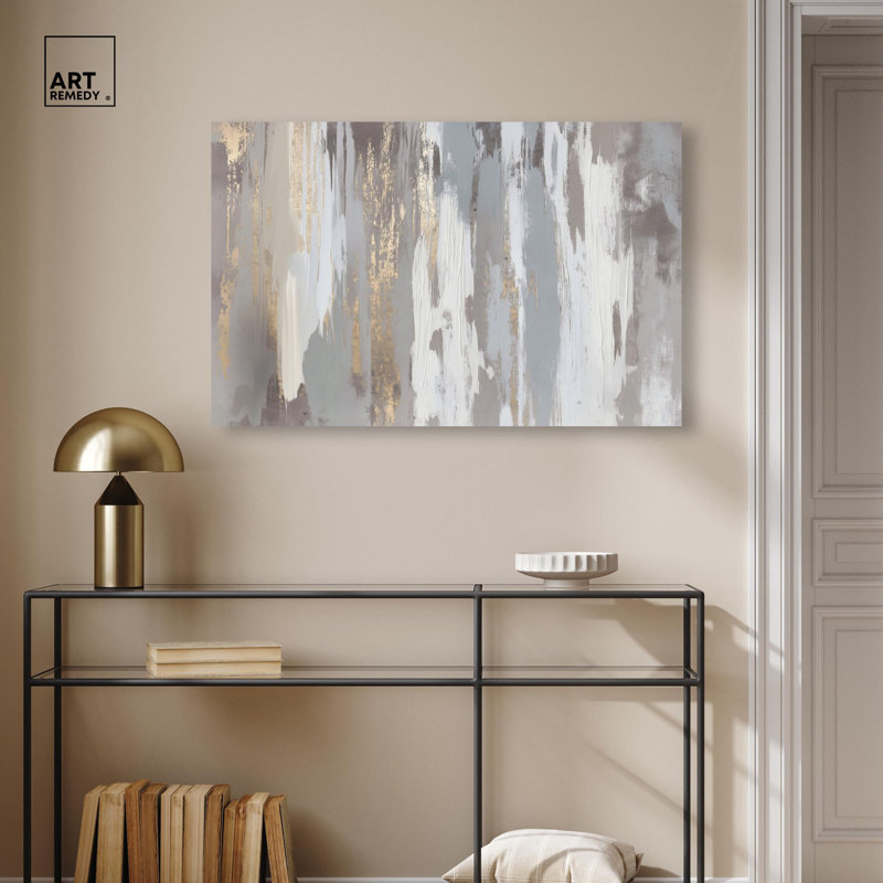 Art mural boho Flooding Gold II par Art Remedy, H 10 po x l 15 po, Toile tendue, Peinture sans cadre