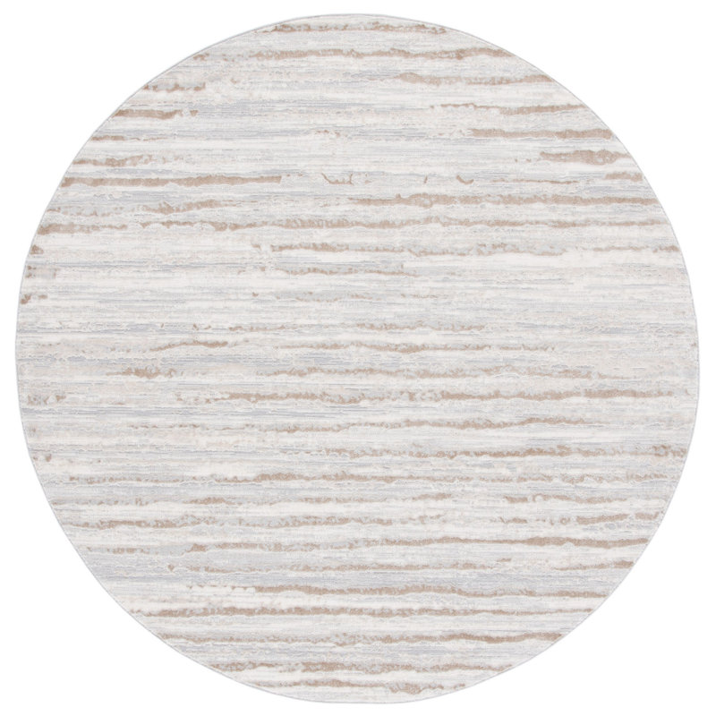 Lagoon Performance Striped Rug, Round 6'7"