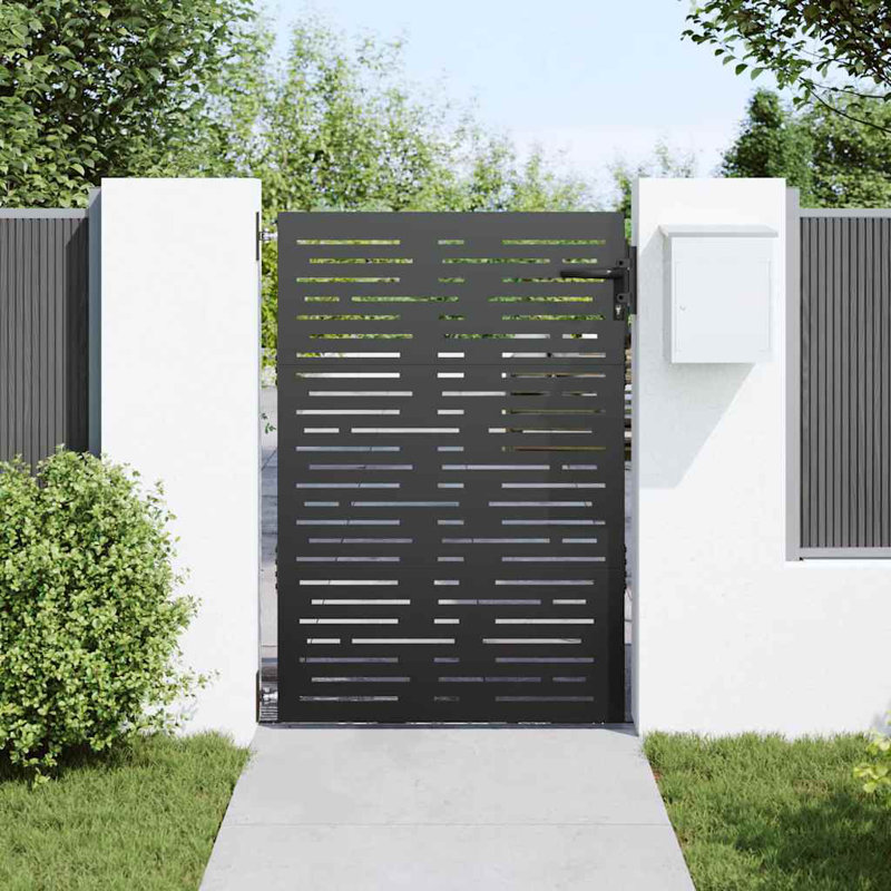  Garden Gate With Lock   Powder-Coated Steel, 105 x 150 cm