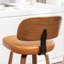 Tabouret de bar rembourré Oundle de style moderne du milieu du siècle avec dossier en bois incurvé et repose-pieds en métal (ensemble de 4)-531413510-531413509
