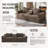 Boneless Compression Corduroy Convertible Floor Sofa Bed, 2 Seater Foldable Couch with Cup Holder Console, Multi-Mode Sleeper Sofa for Living Room-135402374