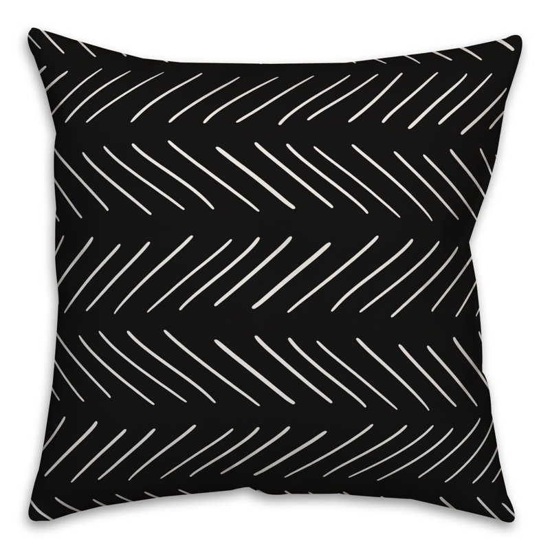 Geometric Throw Pillow, 16" x 16", Blue/White, No Fill