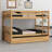 Full Over Full Rubber Wood Bunk Bed – Twin Size Trundle, Ladder, Guardrails & Convertible To 2 Full Beds-1791343150