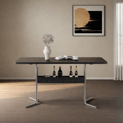 Table de roche noire moderne et pratique