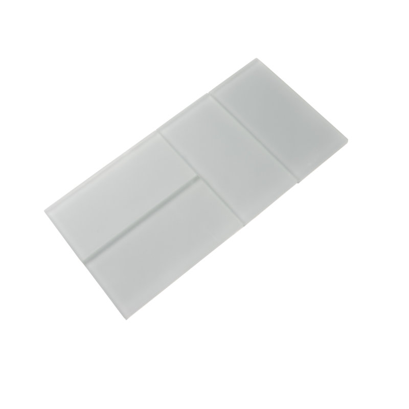 6'' x 3'' Glass Subway Wall Tile, Gray