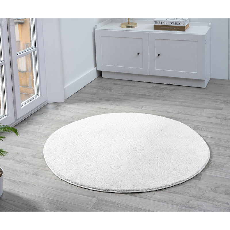 Taeler Washable Modern Living Room Rug Polyester Plain Indoor Area Rug with Low Pile - Anti-Slip Felt Backing SuperSoft Carpet Bedroom-Hallway, Silver