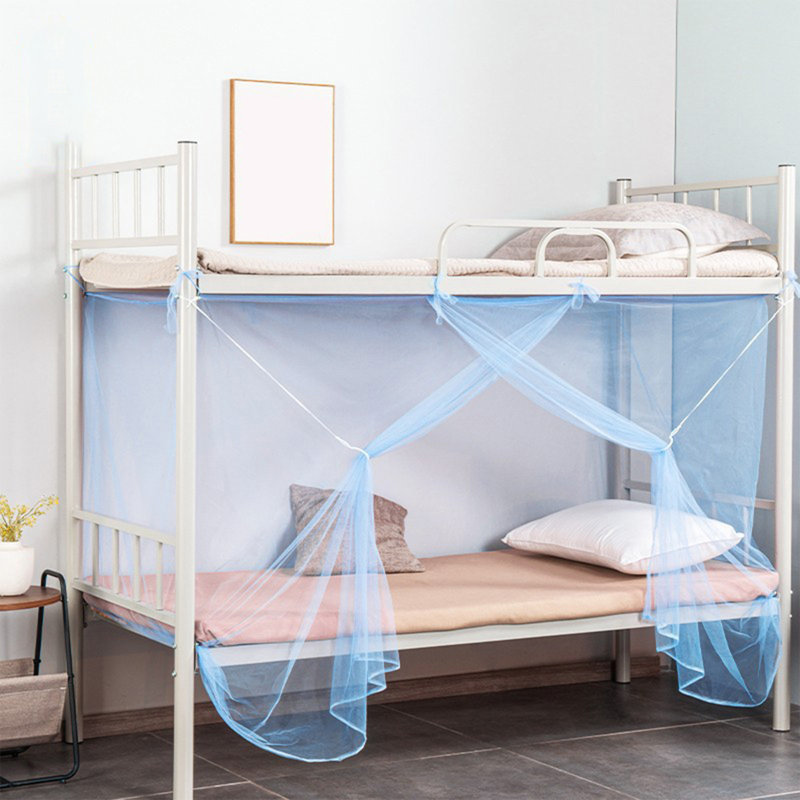 Moustiquaire de tente pour lit à ouverture latérale d'un côté Filet de rideau pour décoration de chambre à coucher pour lit simple sans cadre de lit