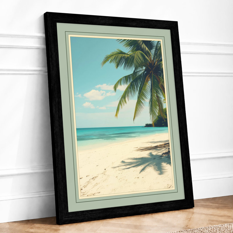 Tropical Palm At Rest Coastal - Print, A1 - 84.1 x 59.4 cm, Black