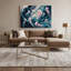Art mural sur toile bleu méduse nautique-1557112500