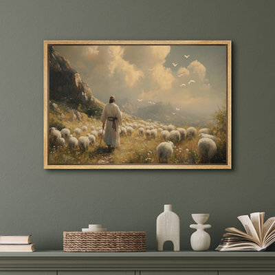 «The Good Shepherd», reproduction d'art sur toile - Peaceful Pastoral