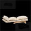 Fauteuil inclinable pliable Lazy Sofa - Siège de loisirs multifonctionnel pour le balcon de la chambre à coucher du salon | Beige | Profondeur du siège 27,56
