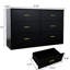 Commode de chambre moderne noire avec 6 tiroirs. Vaste espace de rangement. Construire. Finition brillante. L 15,43 po x H 29,96 po x P 48,59 po. Coffre simple 6 pièces. Rangement disponible. &. Extérieur. 15,43 po