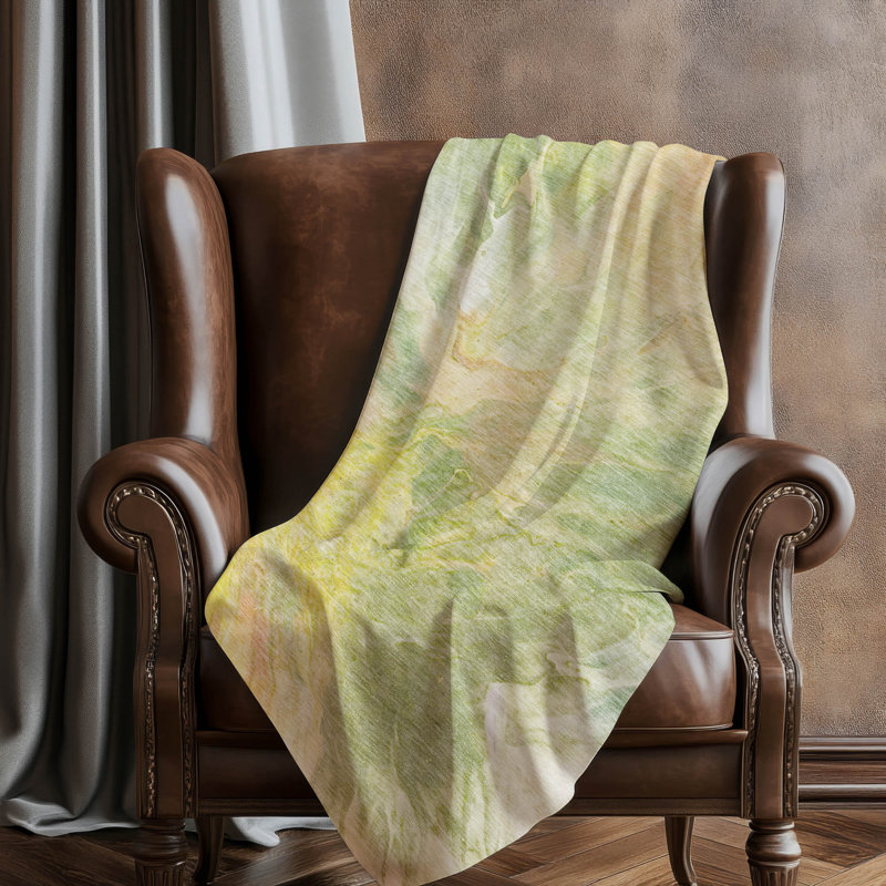 Jeté en sherpa Addison, Vert / motif abstrait 1