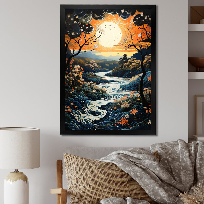 Cymbre, rivière Orange, eaux argentées II, Cadre photo noir, H 32 po x l 24 po x P 1 po