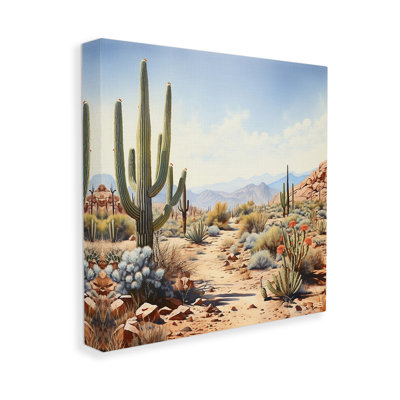 «Desert Cactus Path», art mural sur toile par Rb