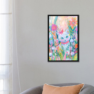 « jardin kitty », peinture sur toile tendue
