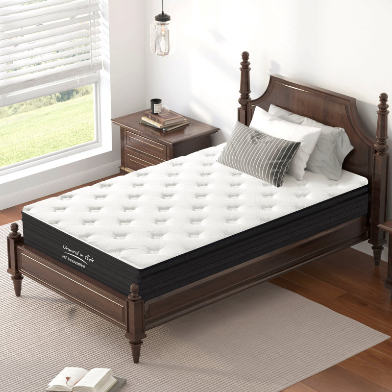 Matelas, matelas hybride, ressorts ensachés individuellement, fermeté moyenne, 12", Très grand lit