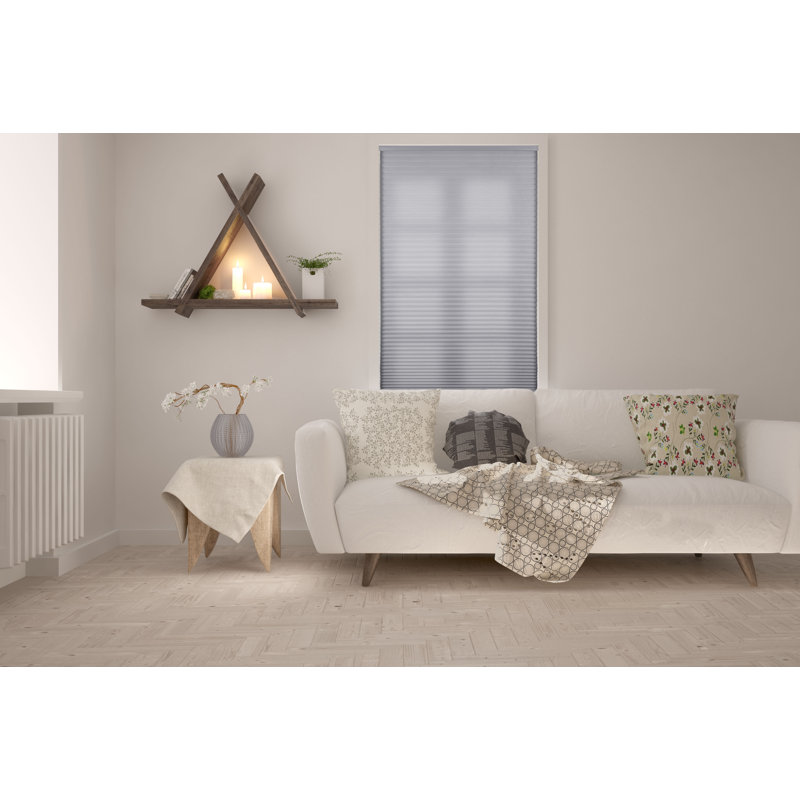 Gray Cordless Sheer Cellular Fabric Indoor Shade 34.5"W x 72"H