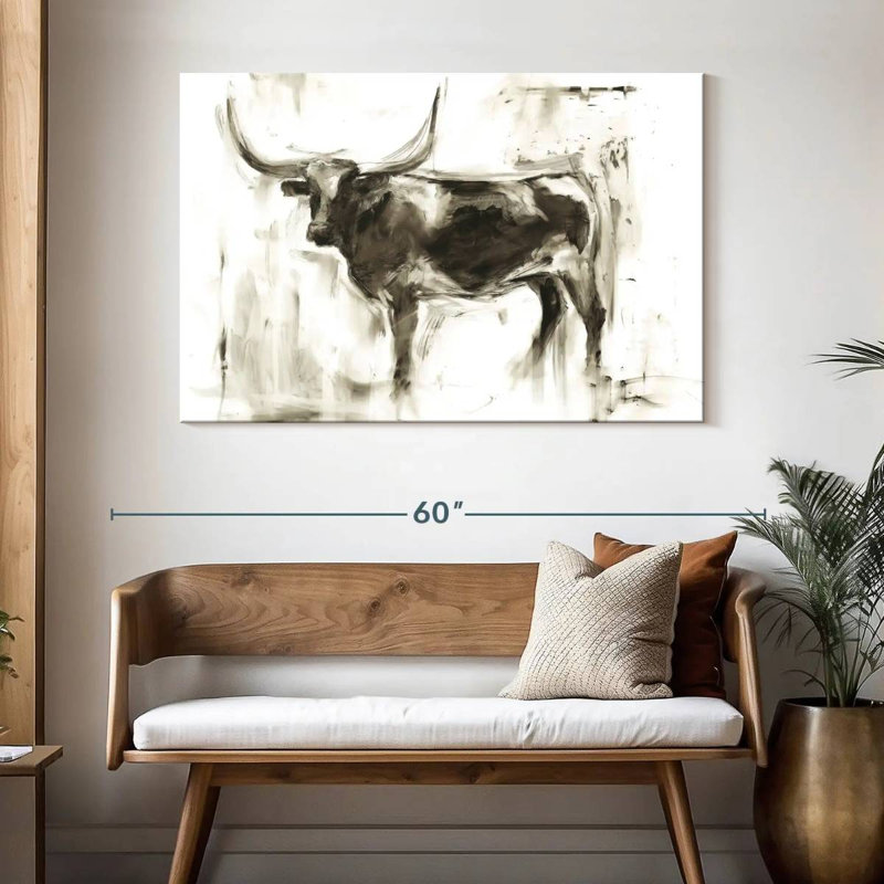 Longhorn Study I, 32" H x 48" W