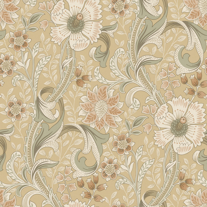 Papier peint floral Liora Butter, Jaune