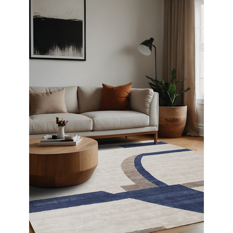 Machine Washable Gray Area Rug, Square 3'