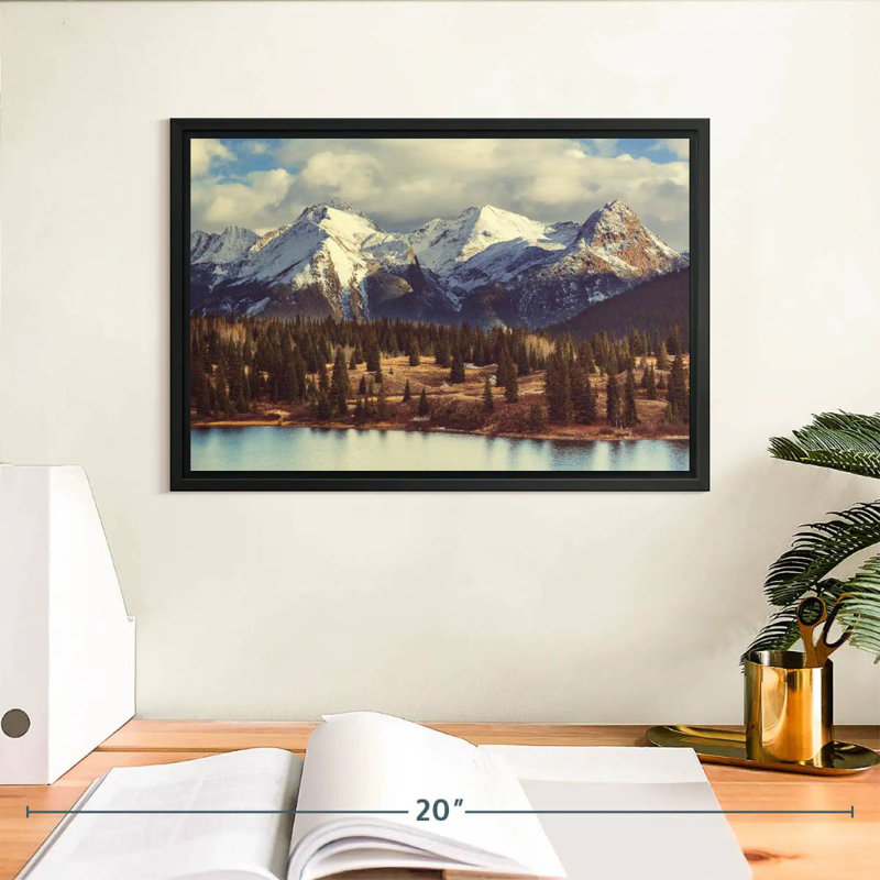 Montagnes Rocheuses du Colorado, Cadre flottant noir, 13 po x 9 po