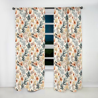 Botanical Flowers Rustic Charm I - Rideau floral - Rideau floral obscurcissant - 1 panneau