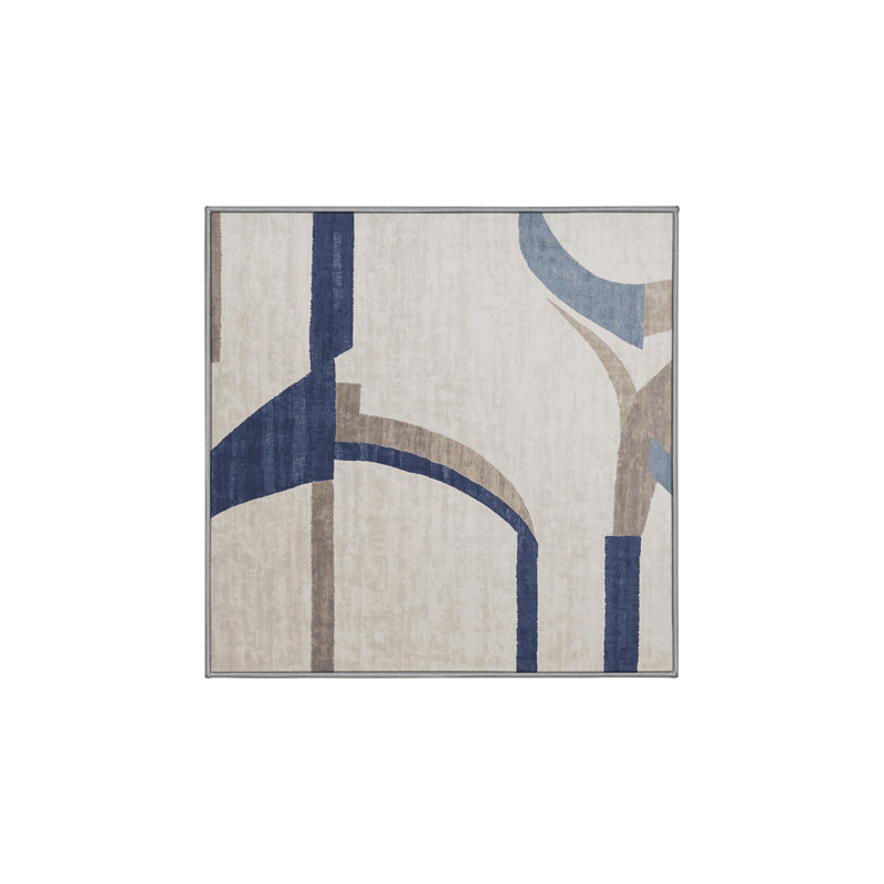 Tapis gris soyeux et moelleux, Carré 7 pi