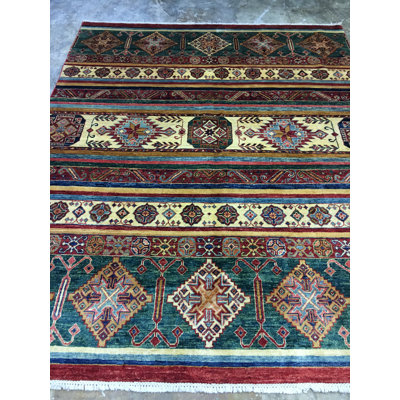 Geometric Emerald Khorjin 6'5" x 8'2"