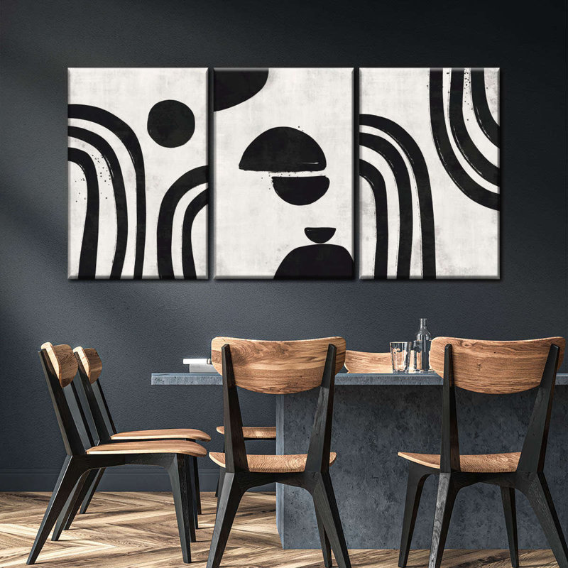 Simple Abstract Multi Piece Canvas Print, 39" H x 80" W