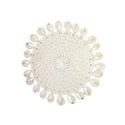 Mulkey Agate Ceramic Jute Leather Crystal Circle Round 1 Piece Coaster Set