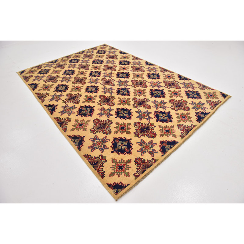 Tapis intérieur de la laine 6 pi 5 po x 9 pi 4 po one-of-kind à la main noué la new age Alayna