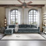 Upholstered L-shaped Corduroy Sectional Sofa 5-Seat with Storage and Ottoman