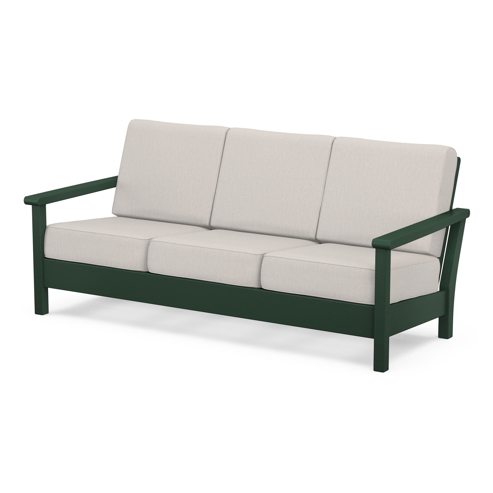 POLYWOOD® Harbour 75" Sunbrella® Patio Sofa, Cast Ash, Green
