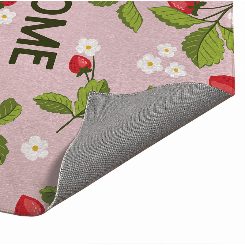 Paillasson Strawberries, Rose, L 36 po x L 60 po