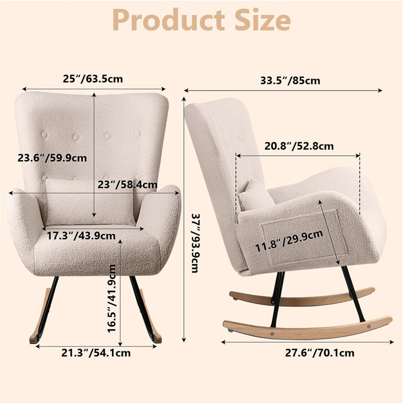 Fauteuil berçant Kahmar Teddy, Beige