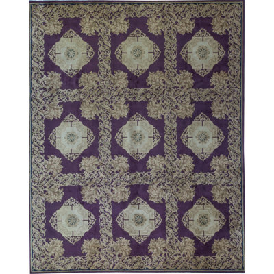 Savonnerie Wool Geometric Area Rug