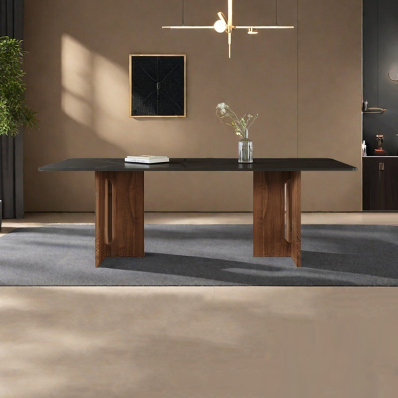 Table de salle à manger haut de gamme en bois massif rétro, H 29,52 po x L 55,11 po x l 31,49 po