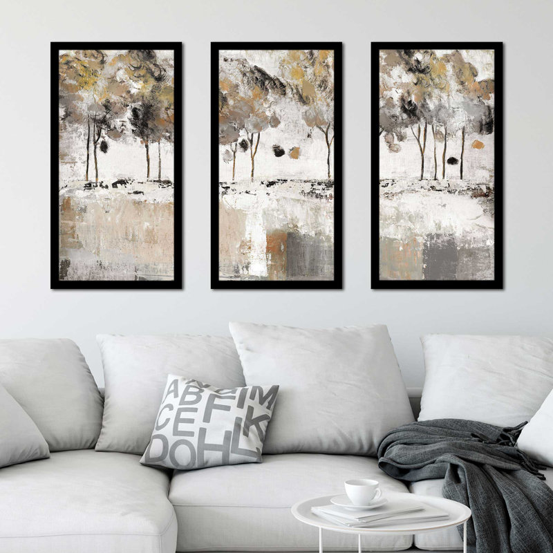 «Tree Panorama» par Tava Studios - reproduction de cadre photo unique de 3 pièces, H 25,5 po x l 40,5 po x P 1 po