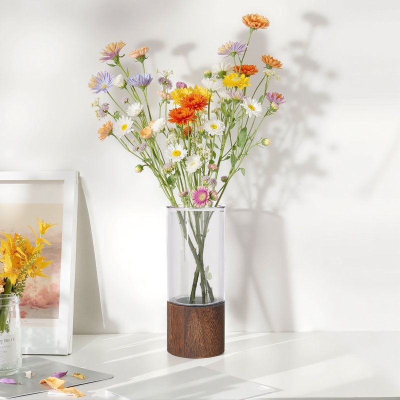 Vase rond en verre pour fleurs